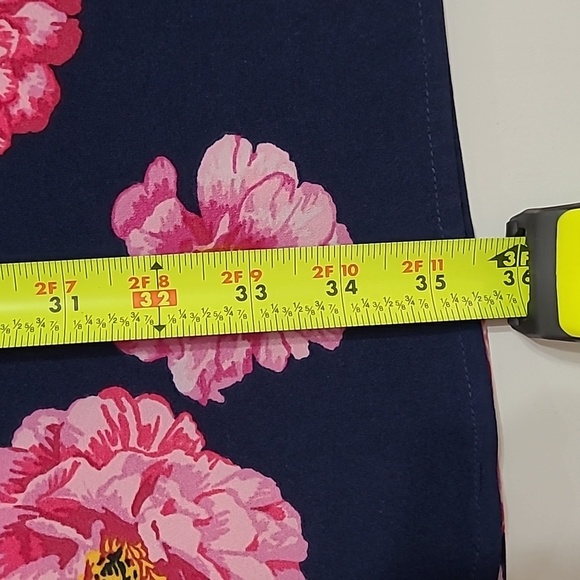 Mud Pie Sleeveless Navy Blue Dress with Pink Floral Design size Large - Picture 10 of 10